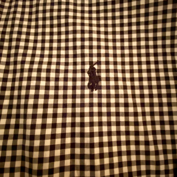 EUC Ralph Lauren Black & White Checked Cotton Button Down Shirt, XXL Tall - Picture 4 of 4